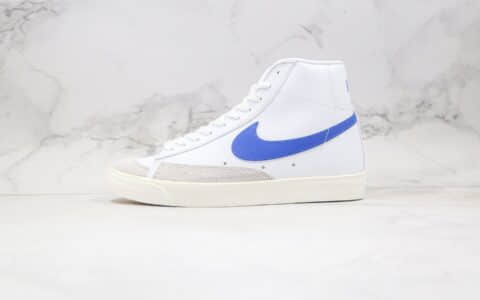 耐克NIKE BLAZER MID 77 VINTAGE纯原版本中帮开拓者白蓝色板鞋原档案数据开发 货号：BQ6806-103