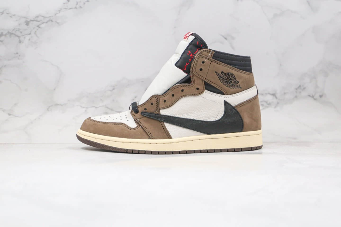 乔丹Air Jordan 1 High OG x Travis Scott纯原版本斯科特联名款高帮AJ1倒钩原楦头纸板打造正确后跟小蛮腰 货号：CD4487-100