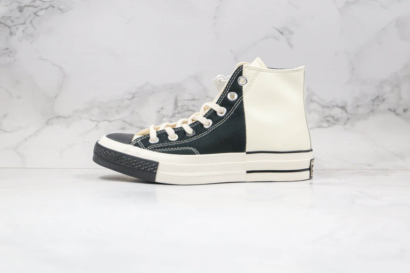 匡威Converse Restructured Chuck 1970 High White公司级版本高帮皮面白黑色补丁拼接解构硫化板鞋原盒原标 货号：168623C