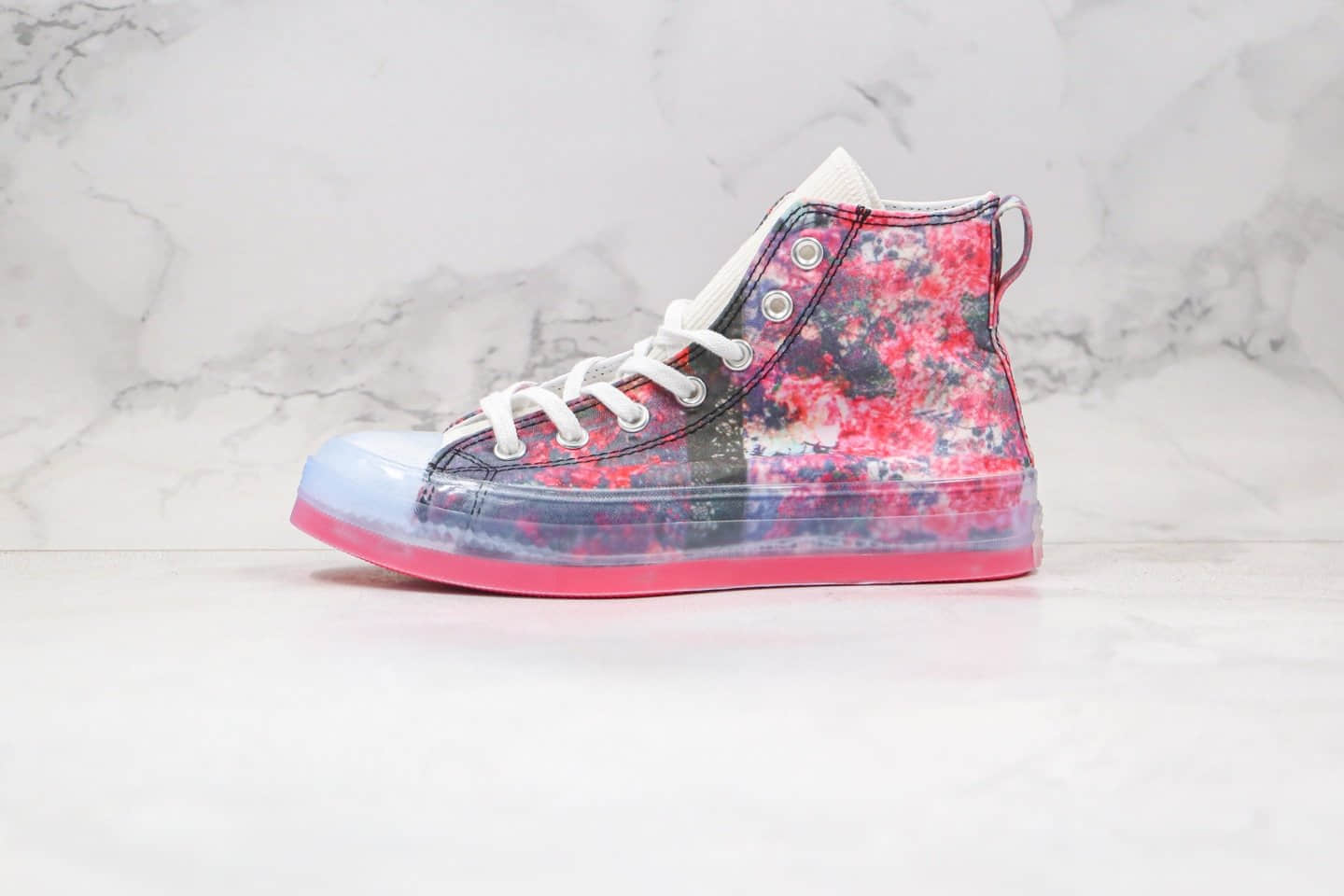 匡威Converse X Shaniqwa Jarvis Chuck Taylor CX联名款公司级版本高帮花卉印花图案果冻底帆布鞋原楦头纸板打造 货号：169071C