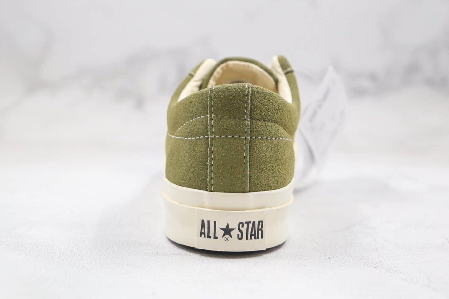 匡威CONVERSE jack star STAR&BARS SUEDE公司级版本低帮麂皮杰克双杠一星橄榄绿色硫化板鞋原鞋开模一比一打造 货号：164527C