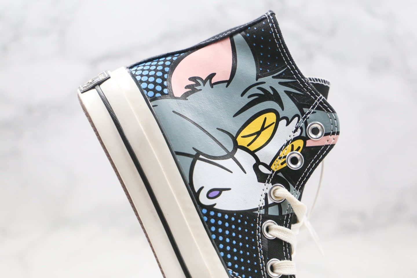匡威Tom & Jerry x Converse Chuck 70公司级版本猫和老鼠联名板鞋汤姆杰瑞蓝底双围条 货号：165635C