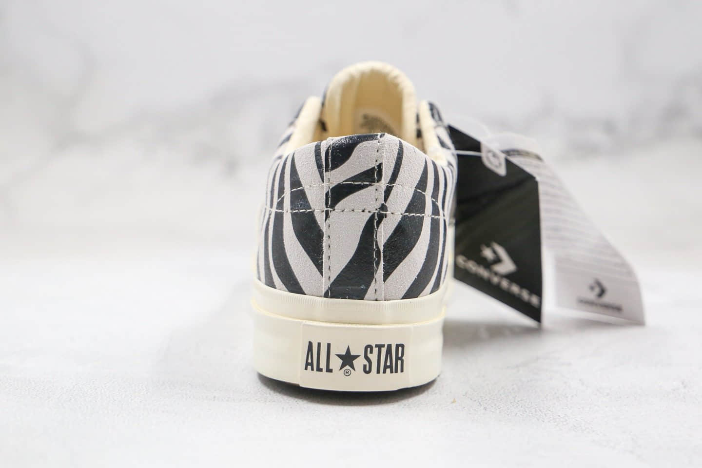 匡威Converse Jack Star & Bars ZEBRASUEDE公司级版本日本限定杰克一星低帮板鞋斑马纹白底正确蓝底双围条 货号：164528C