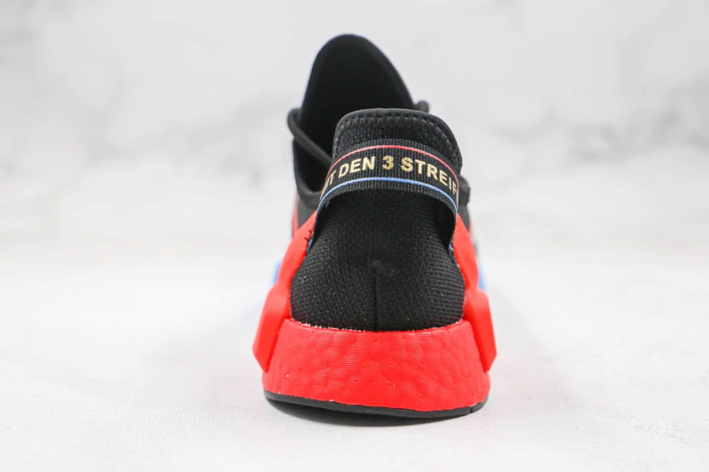 阿迪达斯adidas NMD R1 V2公司级版本爆米花针织跑鞋黑红蓝色原盒原标 货号：FY2070