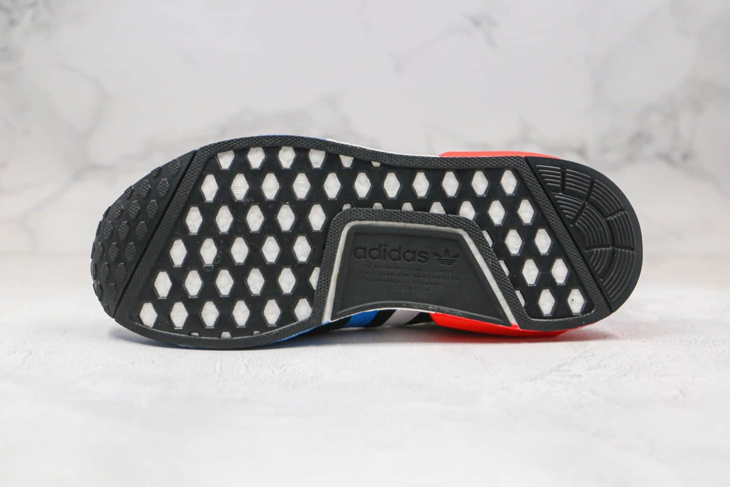 阿迪达斯adidas NMD R1 V2公司级版本爆米花针织跑鞋黑红蓝色原盒原标 货号：FY2070