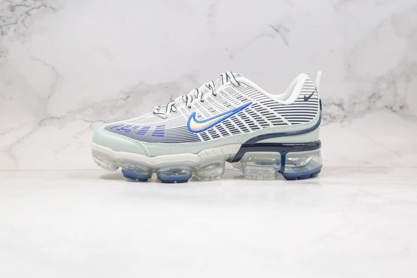 耐克Nike Air Vapormax 360公司级版本全掌气垫跑鞋蓝绿色原楦原纸版开发 货号：CK9671-001