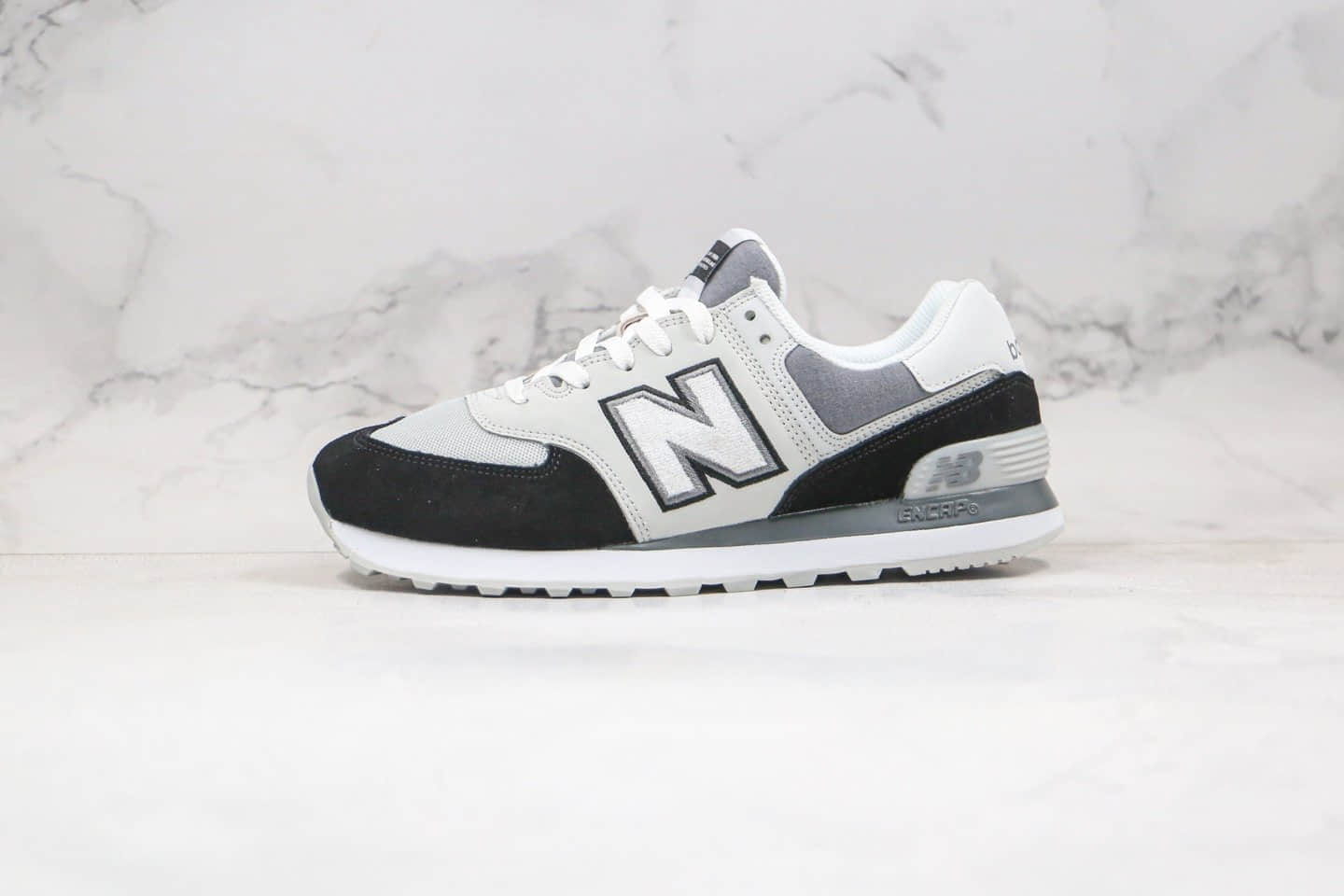 新百伦New Balance 574公司级版本NB574复古慢跑鞋黑白色原盒原标 货号：ML574NLC