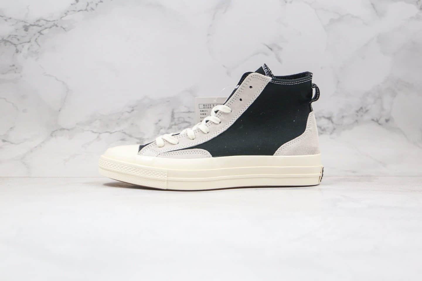 匡威Converse Chuck 1970s Hi Obsidian公司级版本平替FOG帆布拼接麂皮解构板鞋黑色原楦开发 货号：168606C