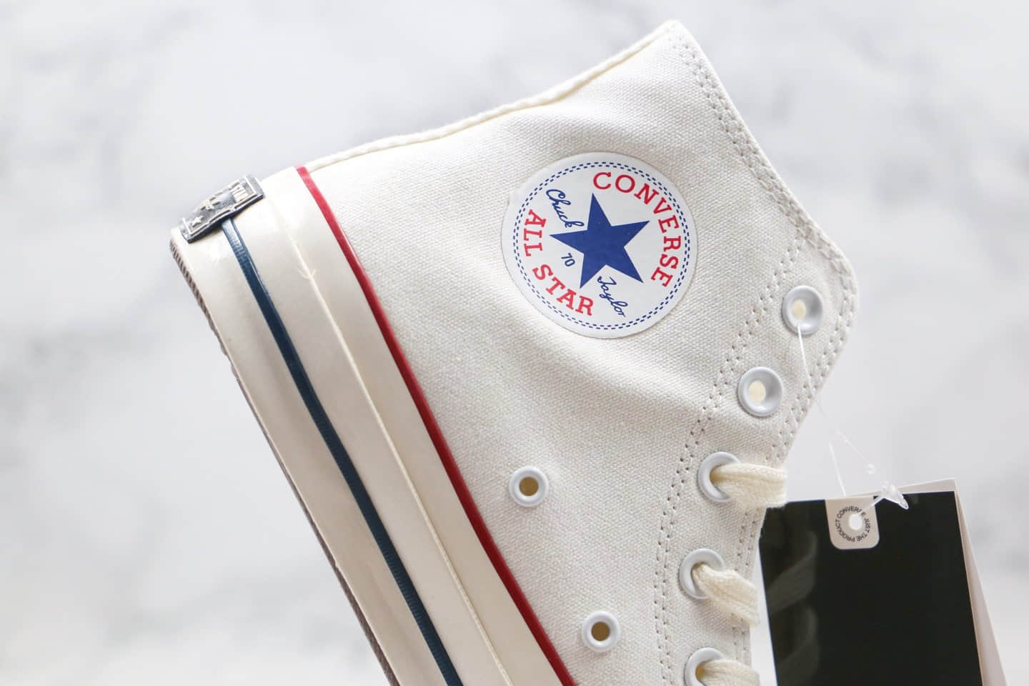 匡威Converse All Star公司级版本联名限定高帮帆布鞋紫外线感光变色腰果花白色正确蓝底双围条 货号：168821C