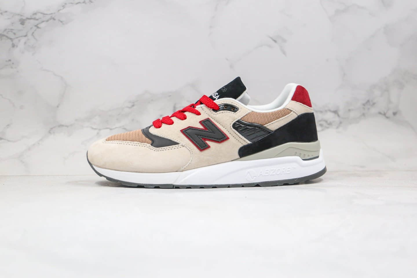 新百伦New Balance 998公司级版本NB998复古跑鞋卡其黑红色原装套楦 货号：M998BCD