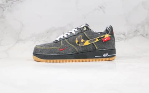 耐克Nike Air Force 1 L V8 Remix Pack纯原版本低帮空军一号牛仔灰黑色迷彩板鞋内置全掌Sole气垫 货号：DB1964-001