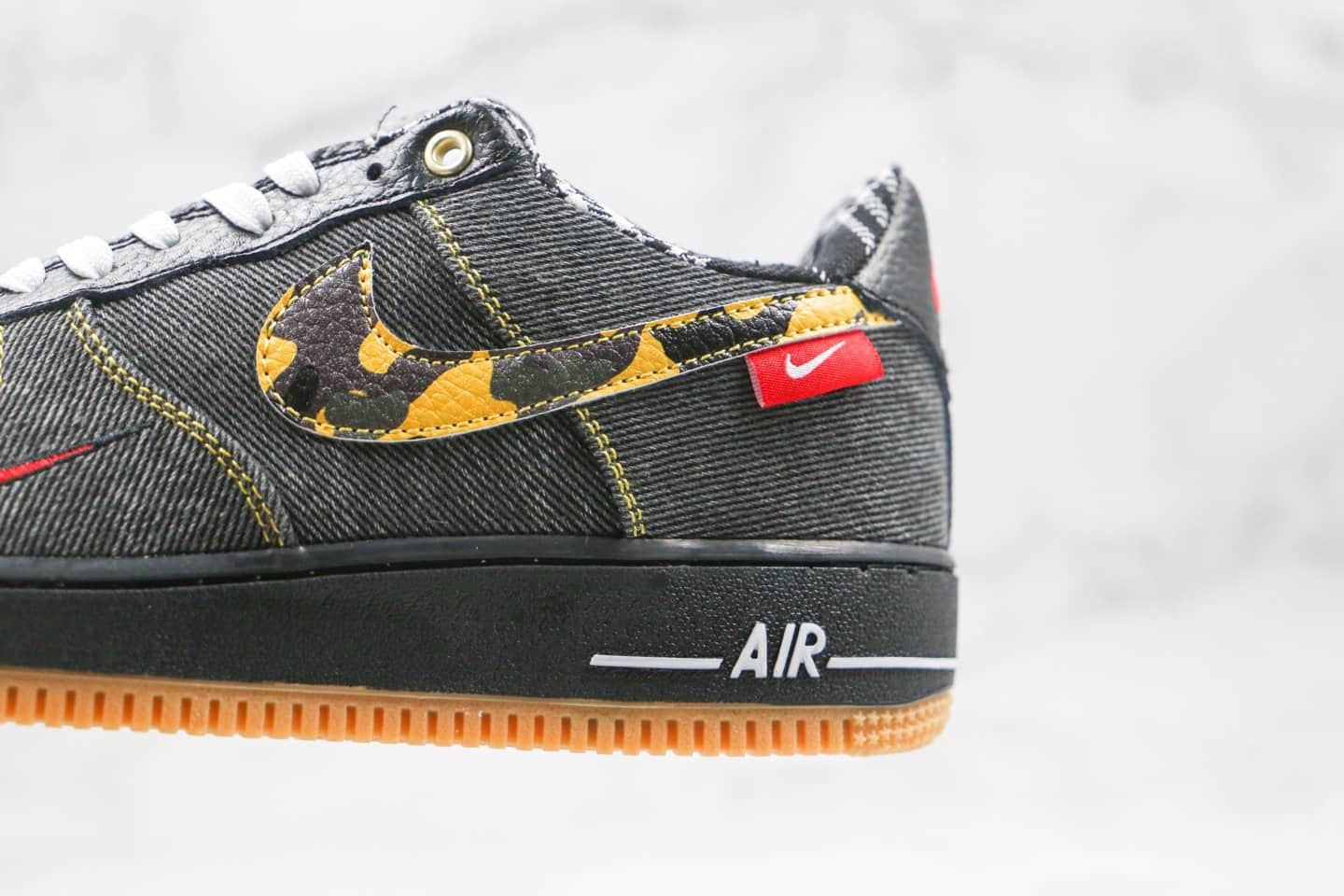 耐克Nike Air Force 1 L V8 Remix Pack纯原版本低帮空军一号牛仔灰黑色迷彩板鞋内置全掌Sole气垫 货号：DB1964-001