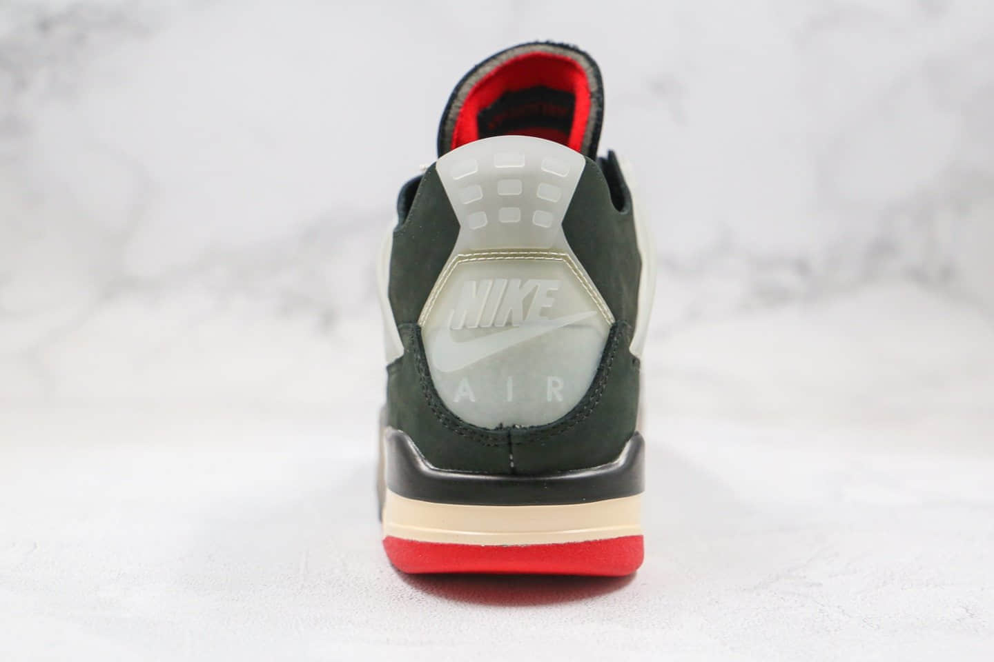 乔丹Off-White x Air Jordan 4 OG纯原版本OW联名AJ4黑灰红色正确鞋型 货号：CV9388-001