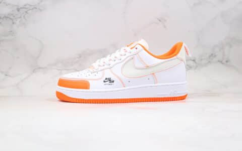 耐克Nike Air Force 1 Premium纯原版本空军一号板鞋3M反光白橙色内置气垫 货号：CV3039-103