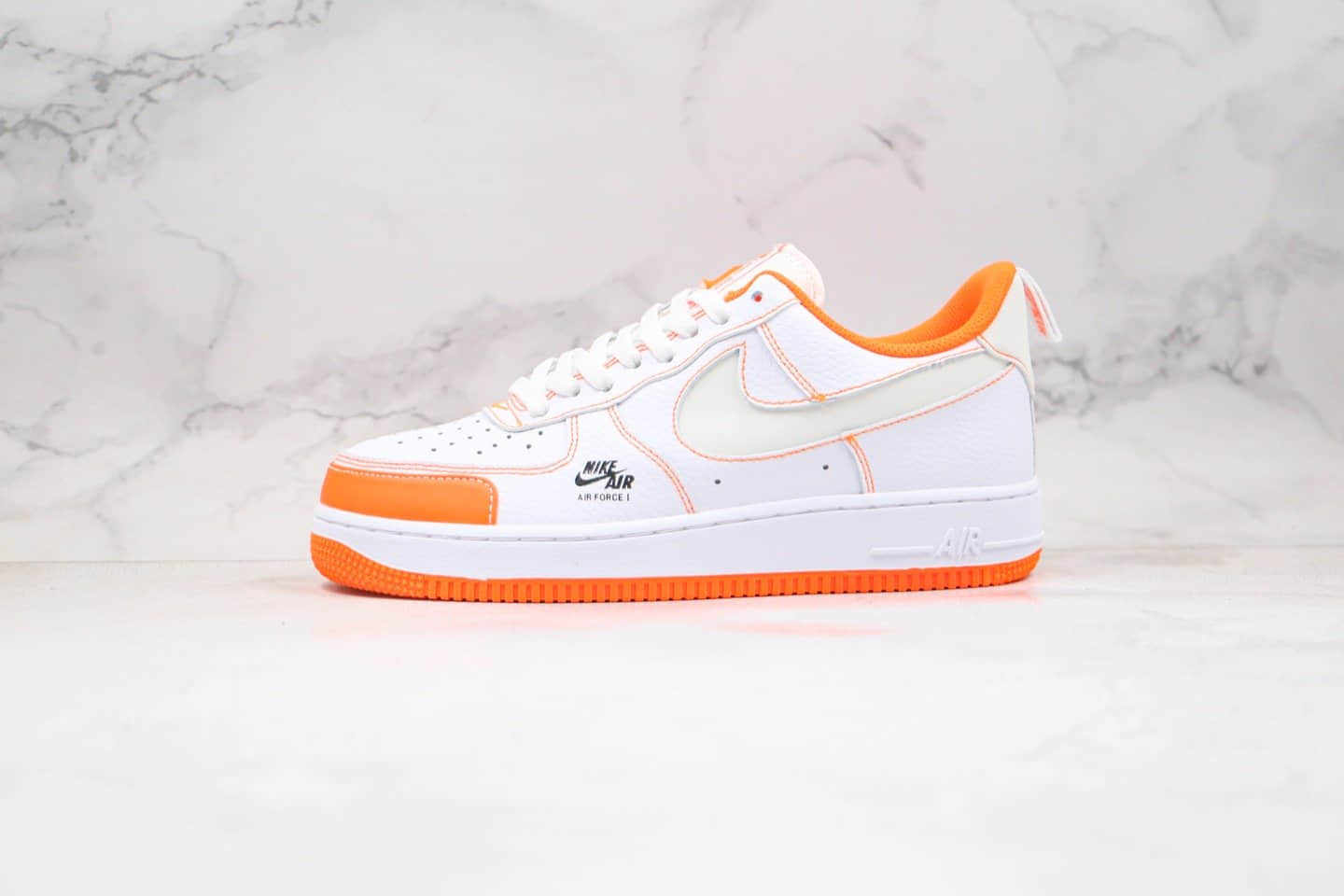 耐克Nike Air Force 1 Premium纯原版本空军一号板鞋3M反光白橙色内置气垫 货号：CV3039-103