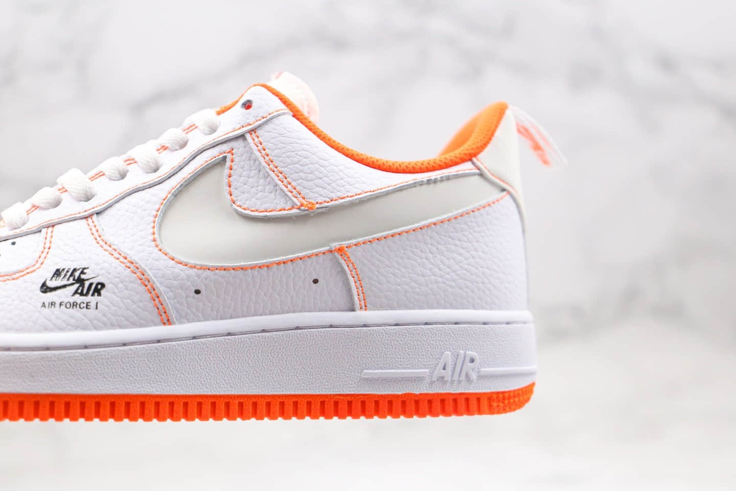 耐克Nike Air Force 1 Premium纯原版本空军一号板鞋3M反光白橙色内置气垫 货号：CV3039-103