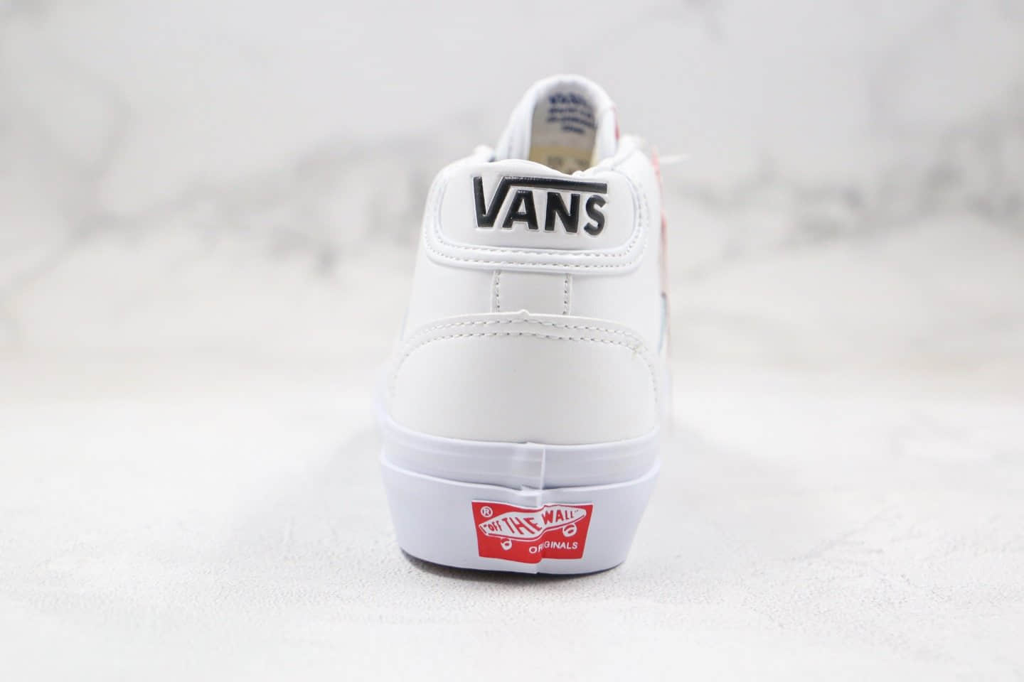 万斯Vans Vault OG Mid Skool公司级版本余文乐同款中帮皮面板鞋白色原楦头纸板打造