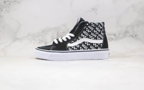 万斯Vans Sk8-Hi公司级版本高帮板鞋字母Logo印花黑白色原厂中底钢印