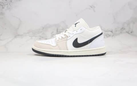 乔丹Air Jordan 1 Low公司级版本低帮AJ1帆布拼接白黑色同步原材料 货号：DC3533-100