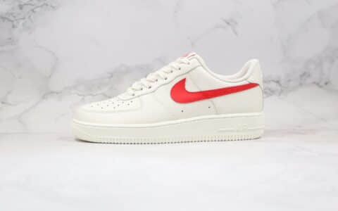 耐克Nike Air Force 1纯原版本空军一号奶白红色内置真sole气垫 货号：315122-126