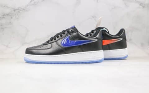 耐克Nike Air Force 1 Low “ What The NYC”纯原版本低帮AF1空军一号纽约限定黑蓝橙色内置全掌air sole气垫 货号：CZ7928-001