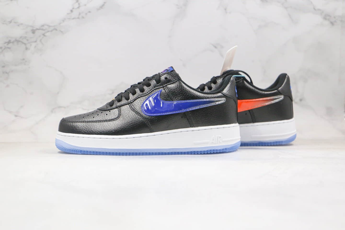 耐克Nike Air Force 1 Low “ What The NYC”纯原版本低帮AF1空军一号纽约限定黑蓝橙色内置全掌air sole气垫 货号：CZ7928-001