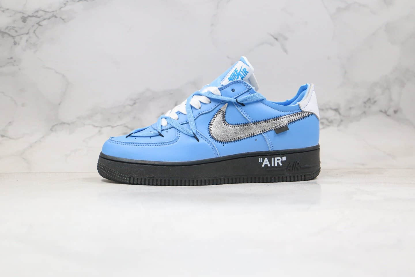 耐克Off-White x Nike Air Force 1 Low“MCA Blue”纯原版本空军一号艺术馆OW联名解构低帮板鞋蓝黑银色内置气垫 货号：CK0866-401