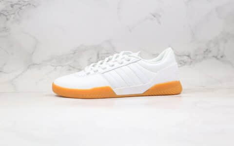 阿迪达斯adidas Originals City Cup纯原版本海外限定三叶草复古板鞋生胶白色原盒原标 货号：B22728