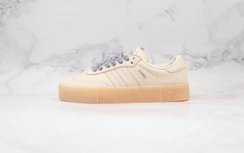 阿迪达斯Adidas Originals Samba Rose W纯原版本三叶草校园桑巴松糕板鞋亚麻棕色原楦头纸板打造 货号：EF4970