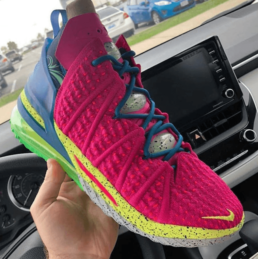 詹姆斯LeBron 18洛杉矶之夜实物太吸睛！11月13日发售！ 货号：DB8148-600