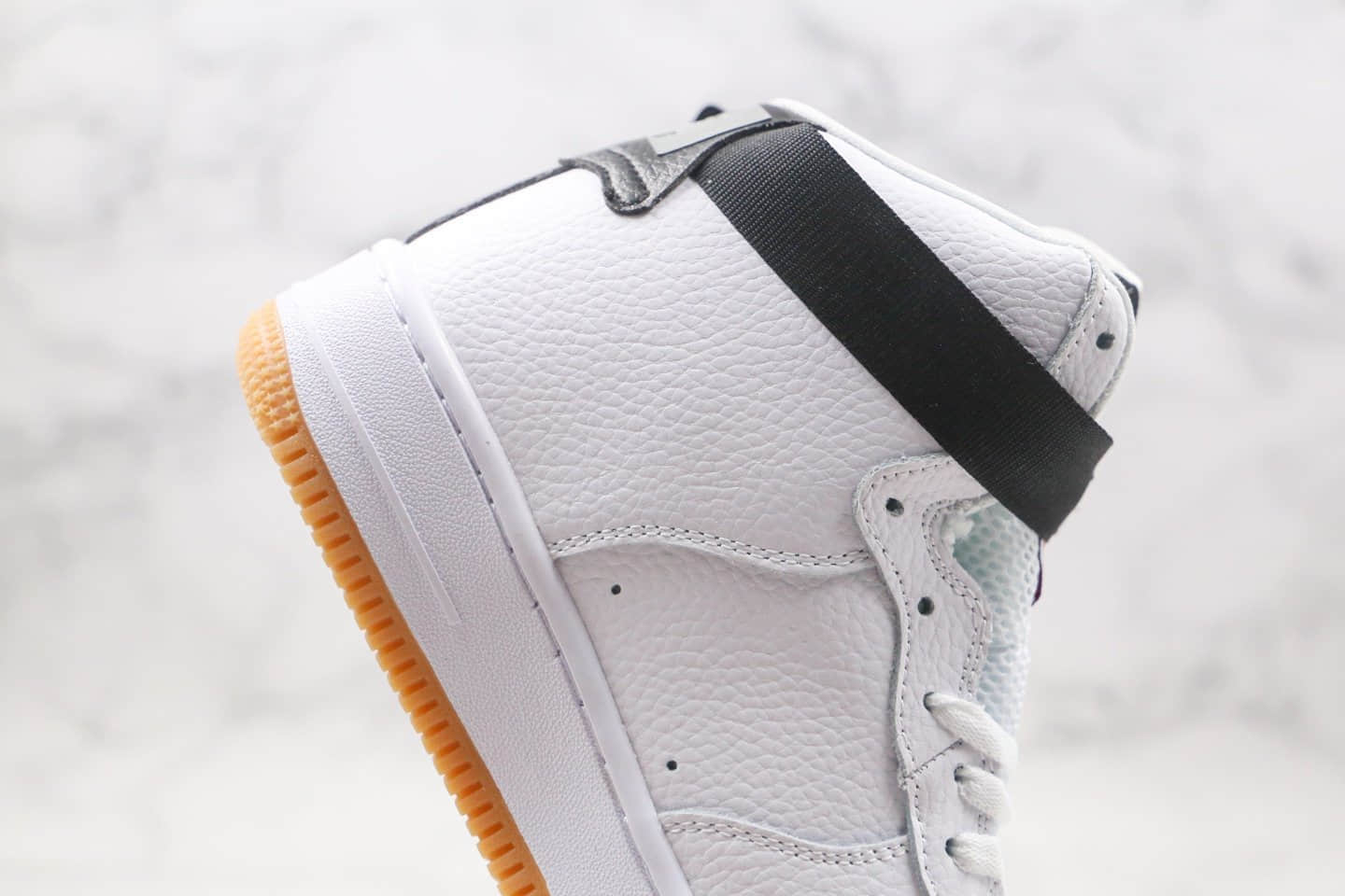 耐克Nike Air Force 1 High NBA White Gum纯原版本高帮NBA联名款生胶白金黑色板鞋原楦头纸板打造 货号：CT2306-100