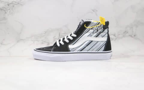 万斯Vans Sk8-Hi x OFF THE WALL联名款公司级版本黑灰色涂鸦灰条硫化板鞋原楦头纸板打造