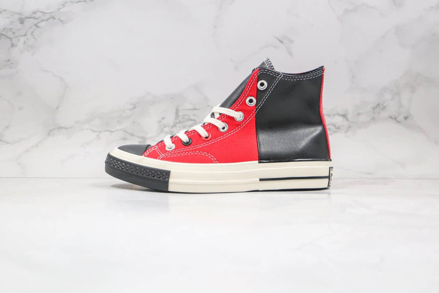 匡威Converse Restructured Chuck 1970 High Red公司级版本高帮黑红色解构拼接撞色系列硫化鞋原鞋开模一比一打造 货号：168624C