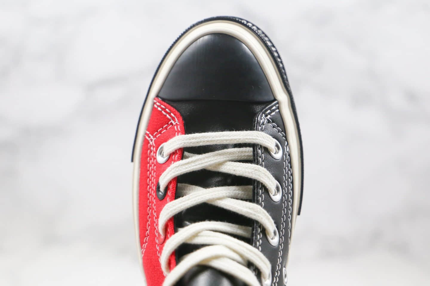 匡威Converse Restructured Chuck 1970 High Red公司级版本高帮黑红色解构拼接撞色系列硫化鞋原鞋开模一比一打造 货号：168624C