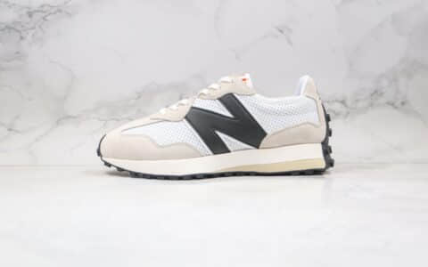 新百伦New Balance 327纯原版本复古慢跑鞋NB327白黑色原楦头纸板打造 货号：MS327CBC