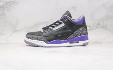 乔丹Air Jordan 3 Retro Black Cement (2018)纯原版本紫水泥AJ3爆裂纹篮球鞋原楦头纸板打造原盒原标 货号：CT8532-050