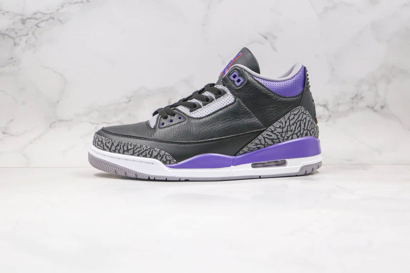 乔丹Air Jordan 3 Retro Black Cement (2018)纯原版本紫水泥AJ3爆裂纹篮球鞋原楦头纸板打造原盒原标 货号：CT8532-050