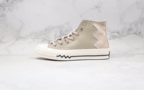 匡威Converse VLGT Leather and Suede Chunk 70s小红书爆款高帮硫化帆布鞋心电图岩石灰色原档案数据开发 货号：566136C