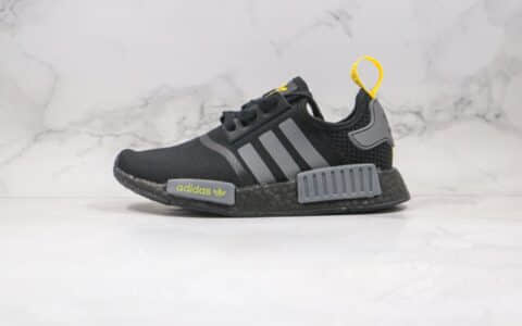 阿迪达斯adidas NMD R1公司级版本爆米花针织网面跑鞋黑灰色原楦开发 货号：B8303