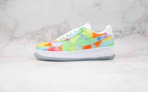 耐克Nike Air Force 1 Represents Chicago纯原版本AF1空军一号彩虹扎染帆布内置气垫 货号：CK0838-100