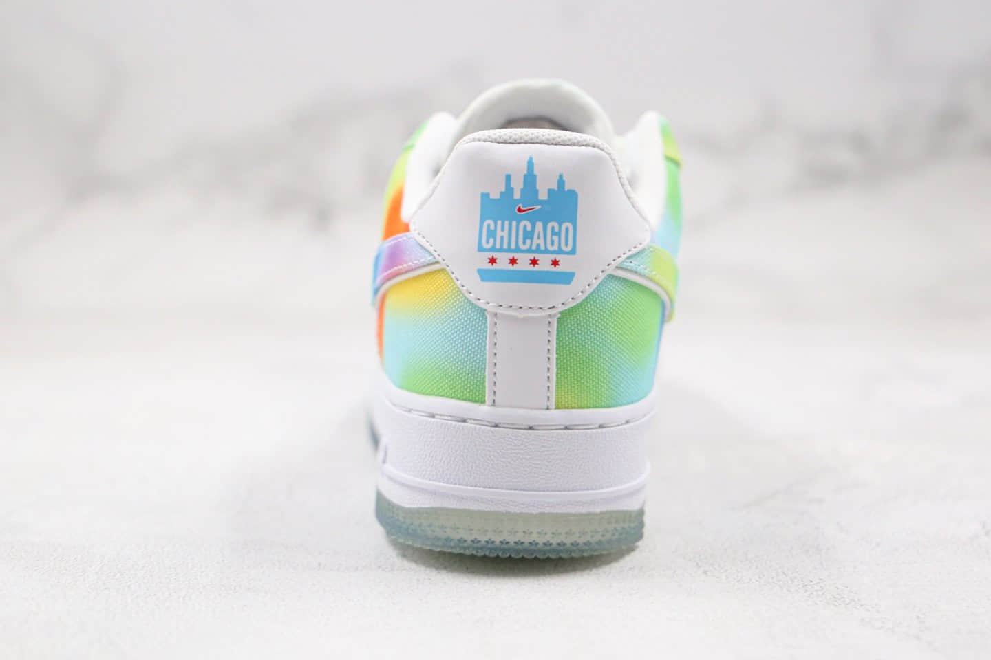 耐克Nike Air Force 1 Represents Chicago纯原版本AF1空军一号彩虹扎染帆布内置气垫 货号：CK0838-100