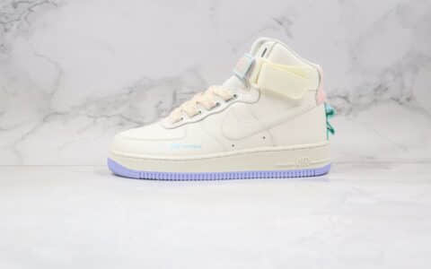 耐克Nike Air Force 1 Hi Ut纯原版本空军一号高帮AF1独角兽米白色原鞋开模 货号：CQ4810-111