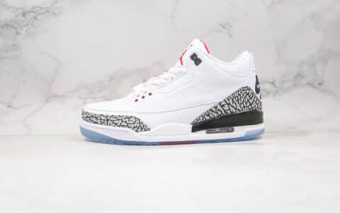 乔丹Air Jordan 3 Retro“White Cement”纯原版本AJ3白水泥爆裂纹原厂原装皮料 货号：923096-101