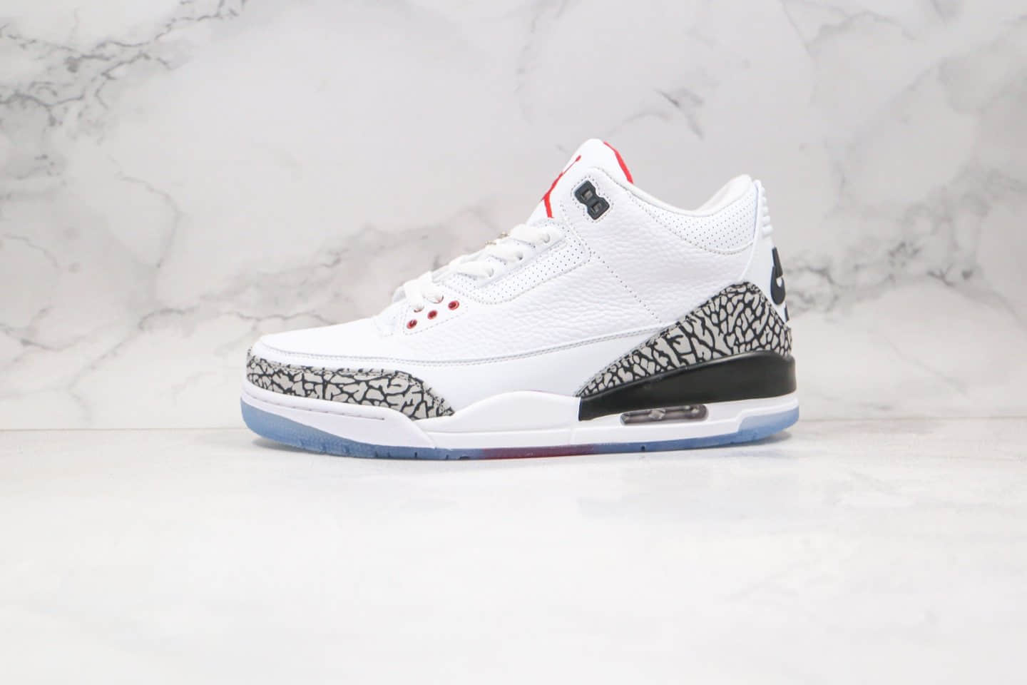 乔丹Air Jordan 3 Retro“White Cement”纯原版本AJ3白水泥爆裂纹原厂原装皮料 货号：923096-101