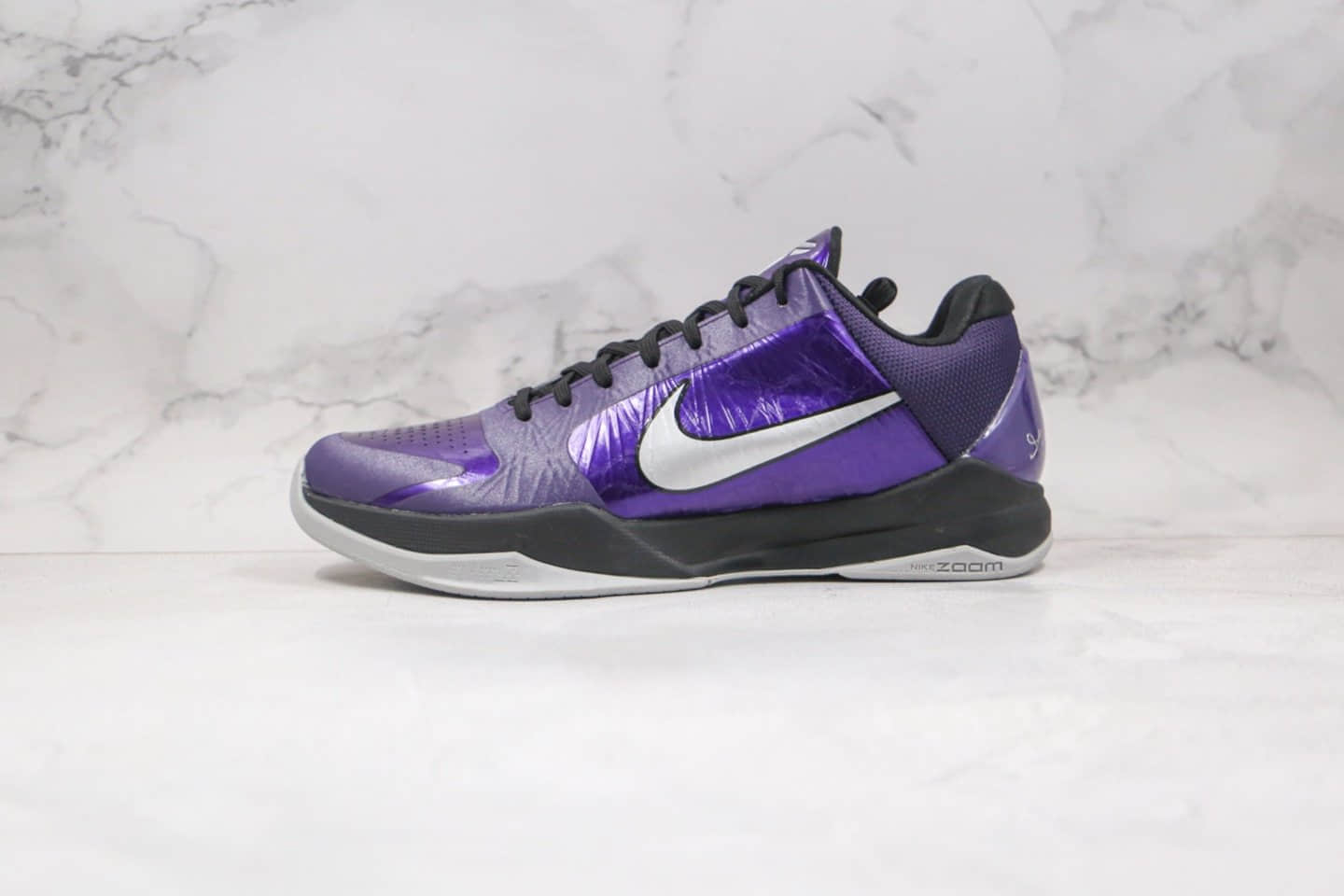 耐克Nike Zoom Kobe 5 Protro纯原版本科比5代男子实战篮球鞋黑紫色内置真碳板 货号：386429-500