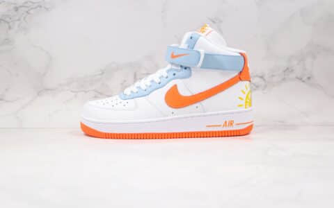 耐克Nike Air Force 1 High “Be Kind”纯原版本空军一号高帮太阳白橙蓝色内置全掌air sole气垫 货号：DC2198-100