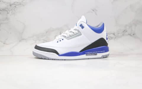 乔丹Fragment x Air Jordan 3 Sample纯原版本藤原浩闪电联名AJ3黑蓝闪电原盒原标 货号：DA3595-111