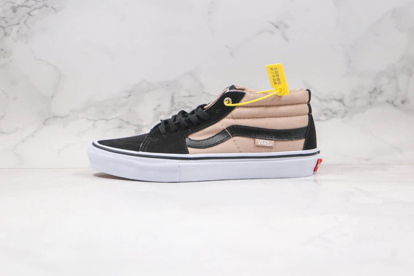 万斯VANS Sk8-CAP公司级版本中帮拼色黑卡其色硫化板鞋原楦头纸板打造 货号：VNOA437UQ2Q