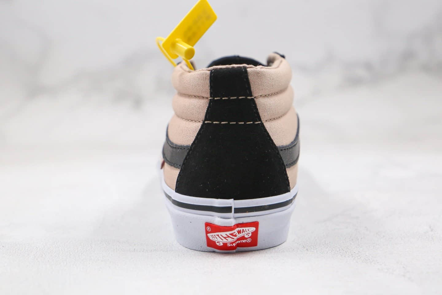 万斯VANS Sk8-CAP公司级版本中帮拼色黑卡其色硫化板鞋原楦头纸板打造 货号：VNOA437UQ2Q