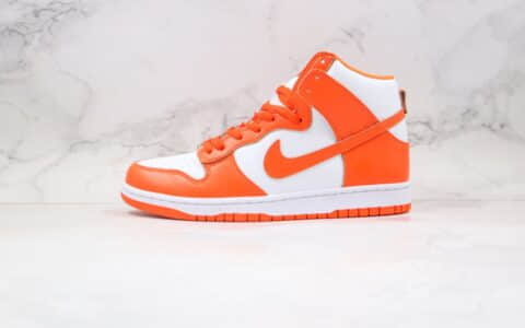 耐克Nike SB Dunk High Syracuse纯原版本高帮SB DUNK白橘色板鞋内置Zoom气垫原盒原标 货号：850477-101